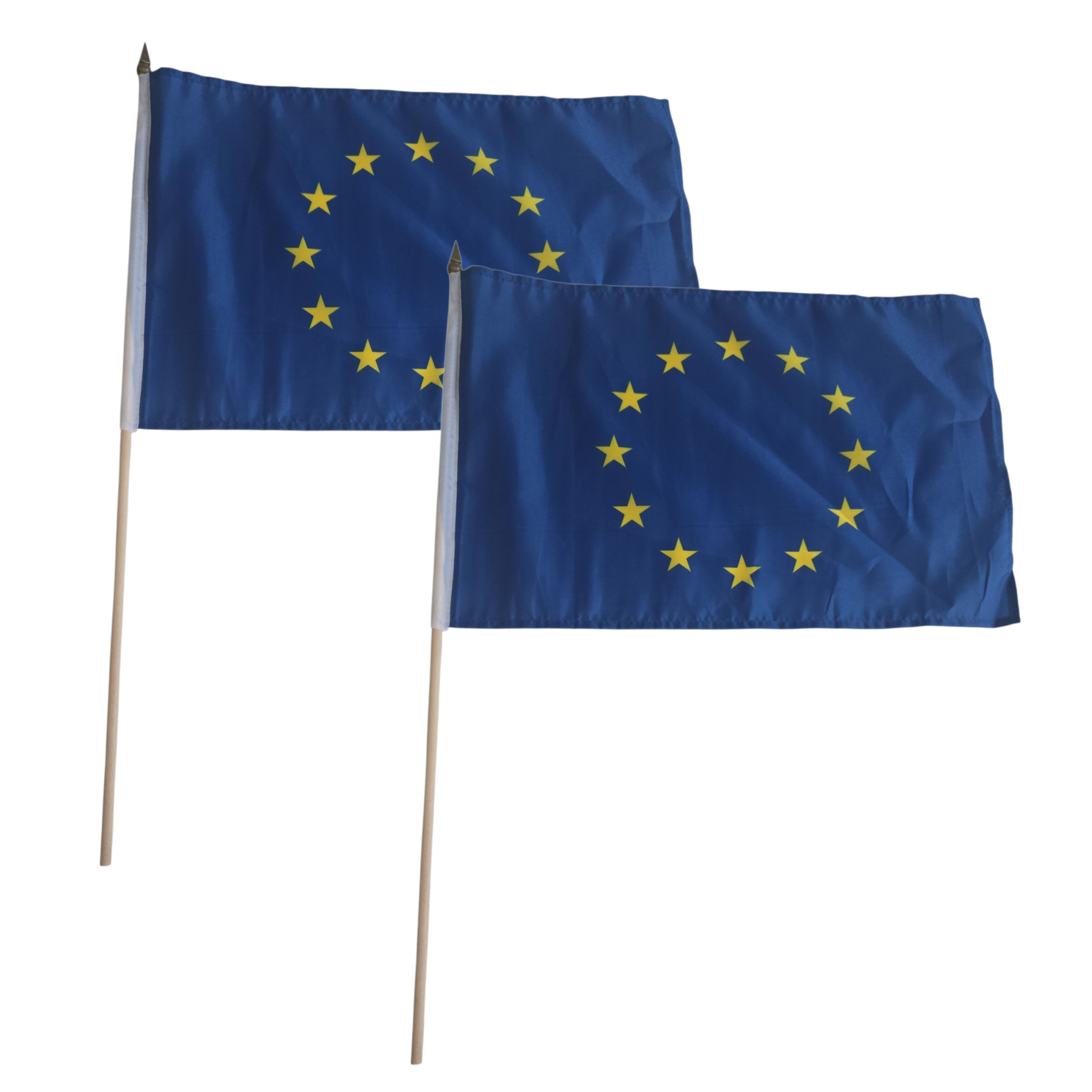 Zwaaivlaggetjes Europa - 2x - Polyester - 30 x 45 cm - Europese vlag