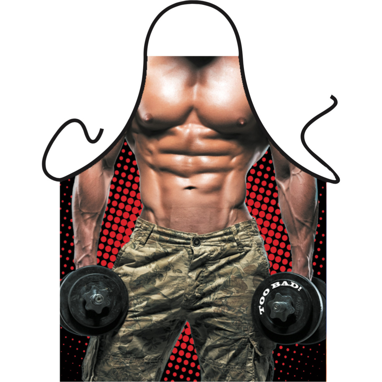 Carnaval verkleed keuken of bbq schort - Sexy Bodybuilder - cadeau - Heren