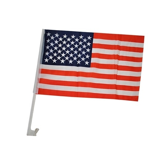Autovlag van Amerika - 30 x 45 cm - Supporters - USA feestartikelen - kunststof