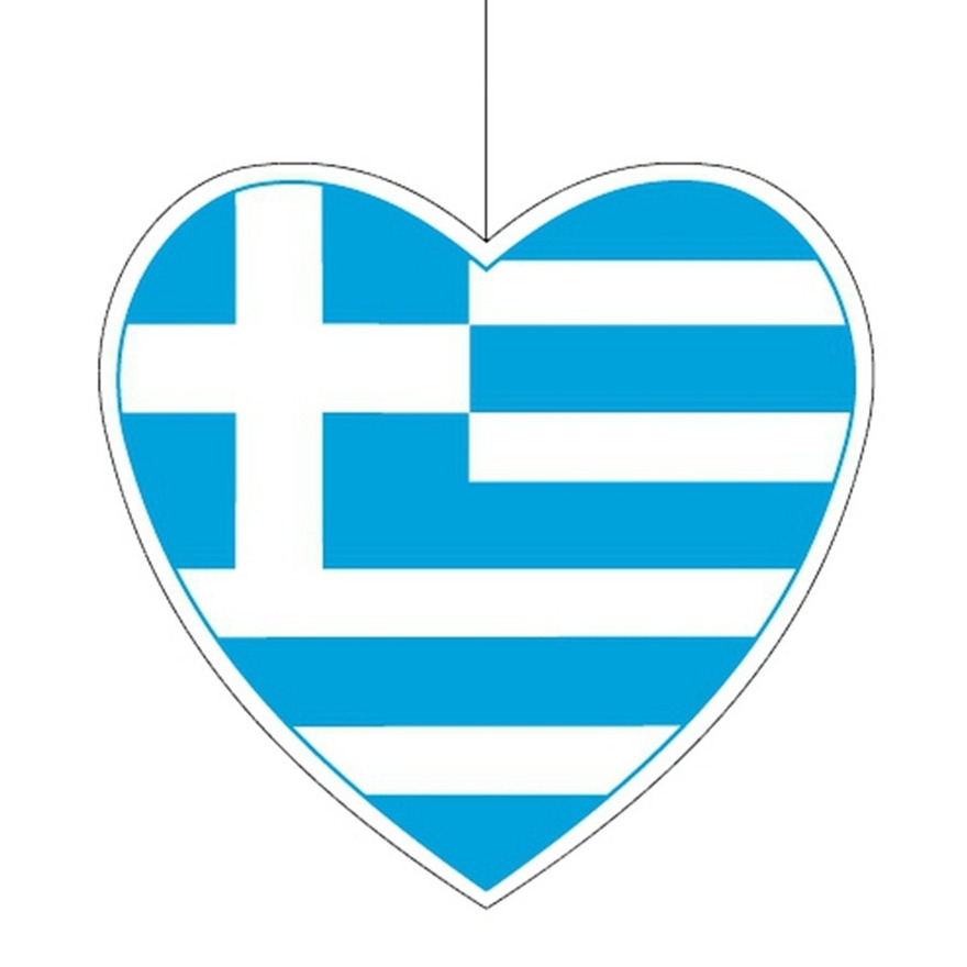 Griekenland hangversiering hart 28 cm