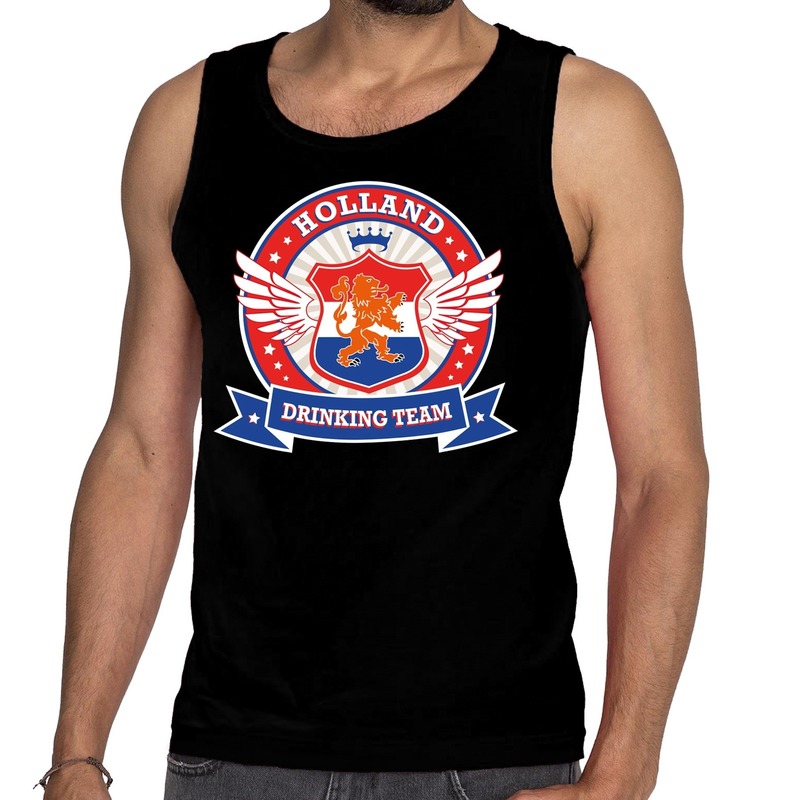 Zwart Holland drinking team rwb tankop / mouwloos shirt heren