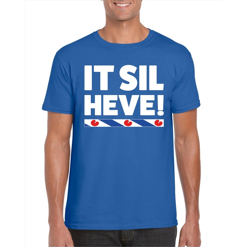 Blauw t-shirt Friesland It Sil Heve heren