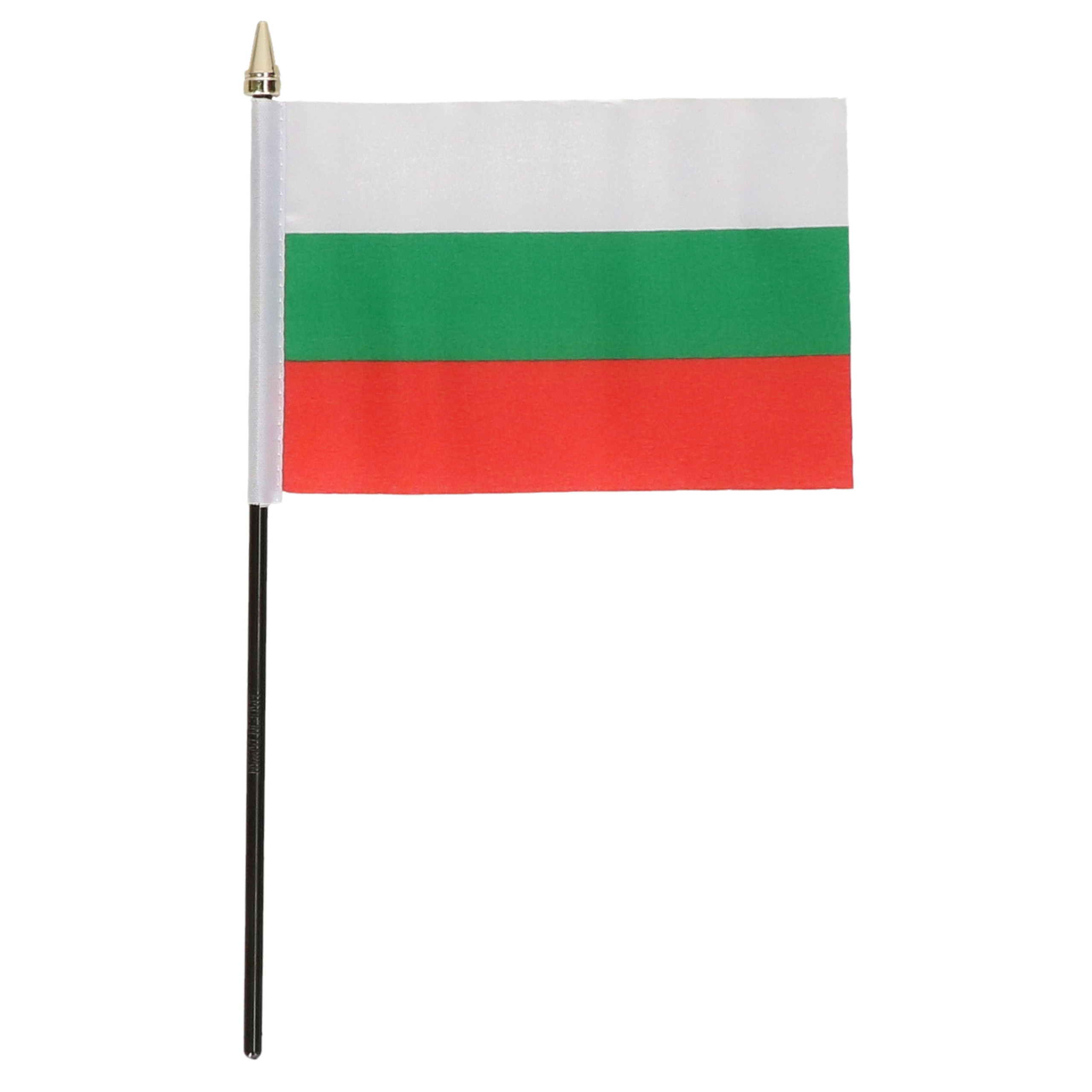 Bulgarije - mini vlaggetje van 10 x 15 cm op stokje - Landen vlag - H27 cm