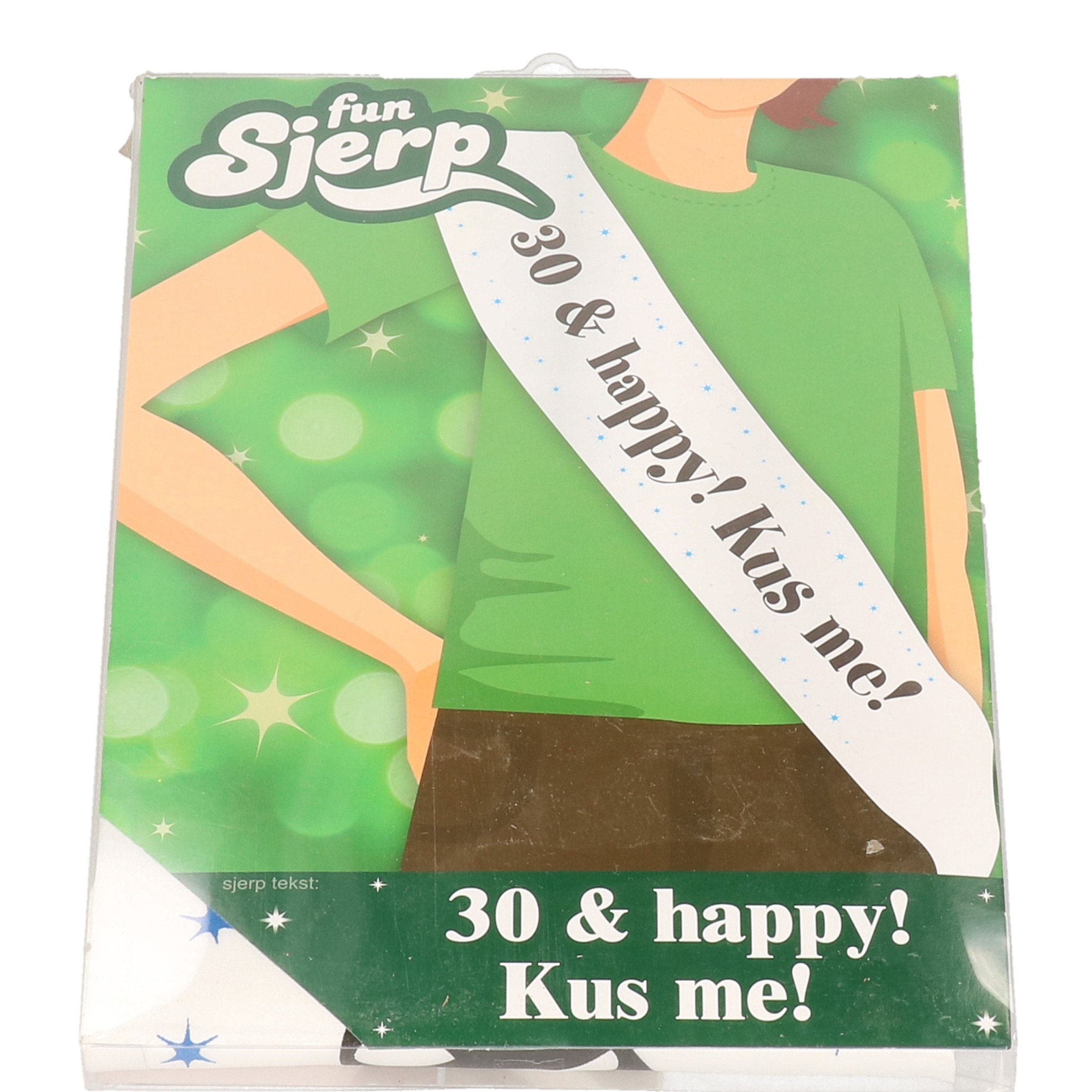 Verjaardag Sjerp 30 and Happy! Kus me - wit - glans polyester ? 30 Jaar - 30e verjaardag