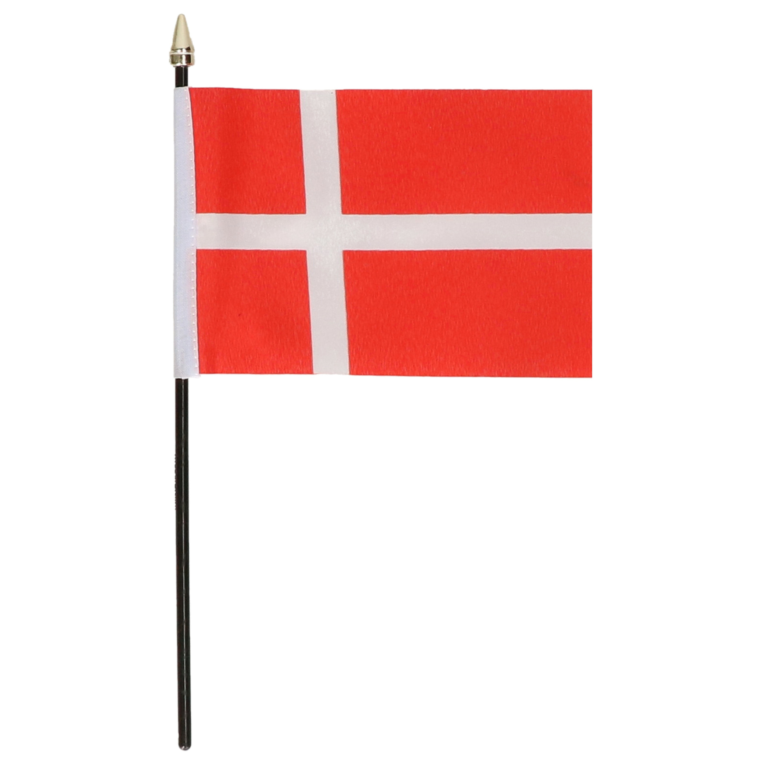Denemarken - mini vlaggetje van 10 x 15 cm op stokje - Landen vlag - H27 cm