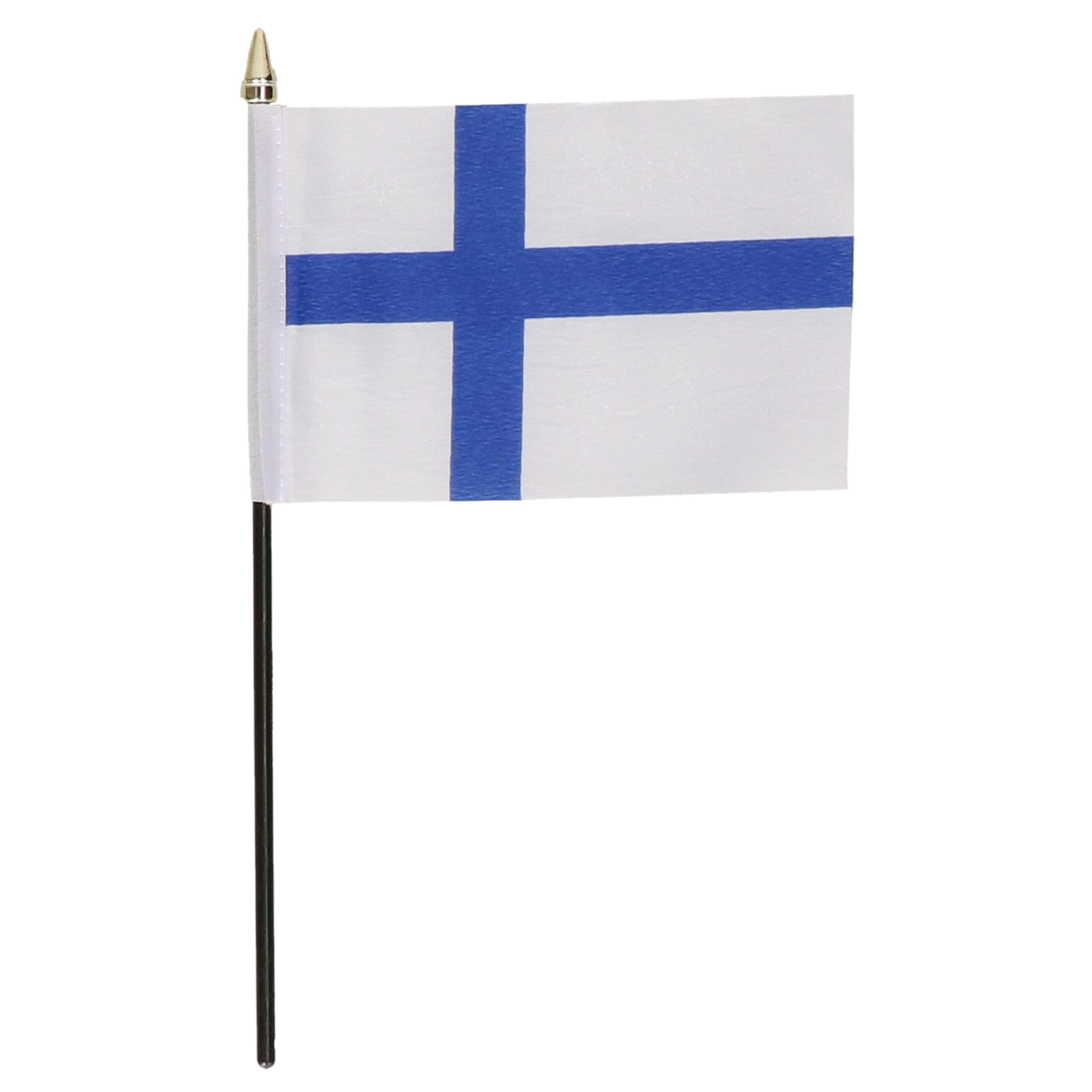 Finland - mini vlaggetje van 10 x 15 cm op stokje - Landen vlag - H27 cm