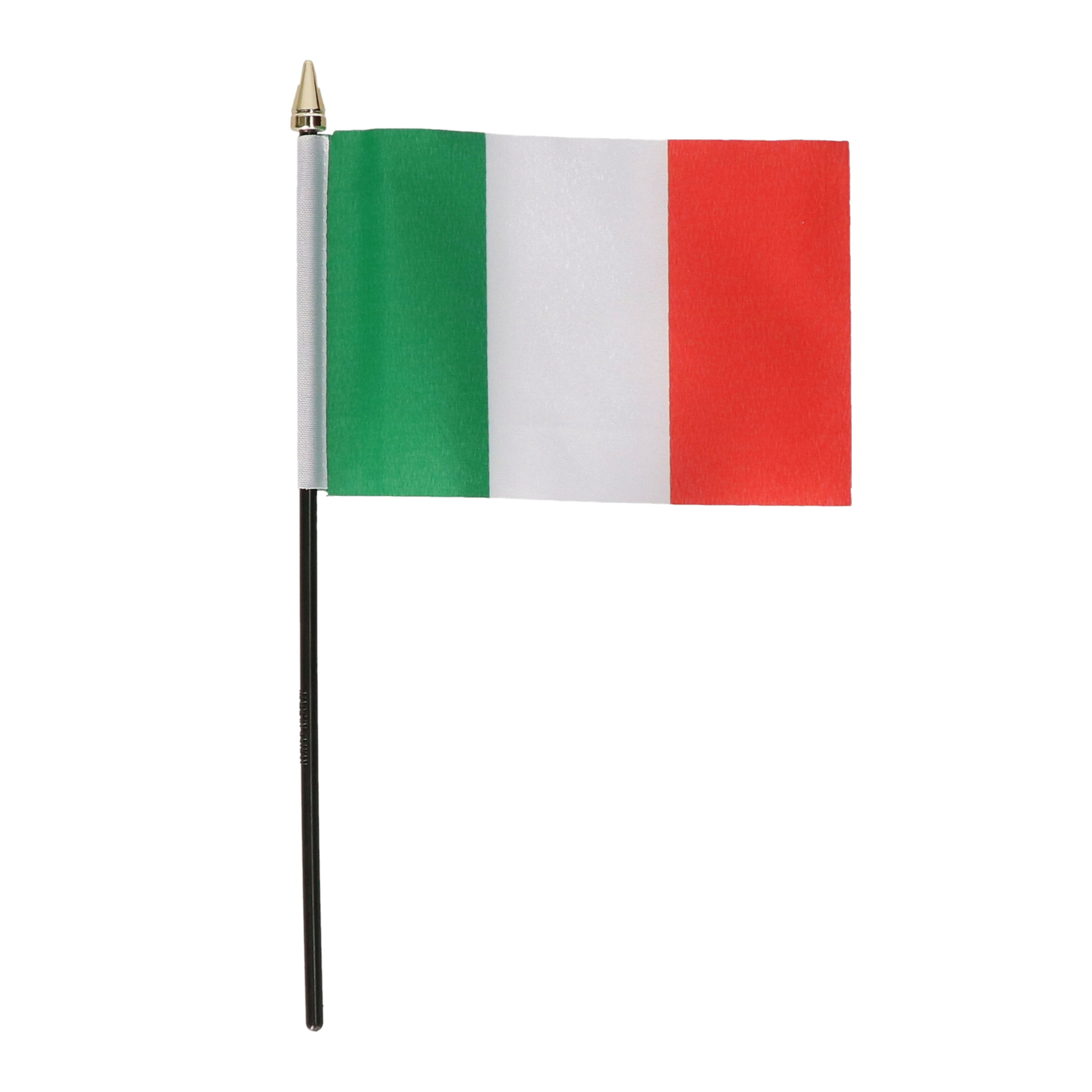 Italie - mini vlaggetje van 10 x 15 cm op stokje - Landen vlag - H27 cm