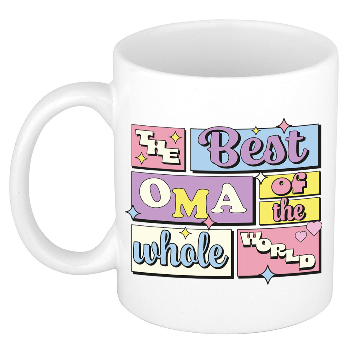 Cadeau koffie/thee mok - de beste oma - van de wereld - wit - 300 ml - keramiek