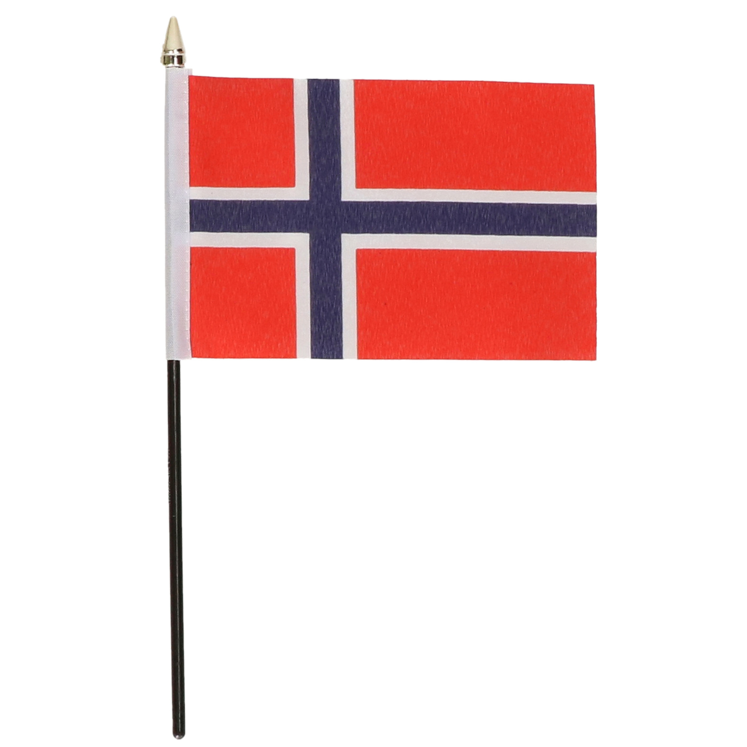 Noorwegen - mini vlaggetje van 10 x 15 cm op stokje - Landen vlag - H27 cm