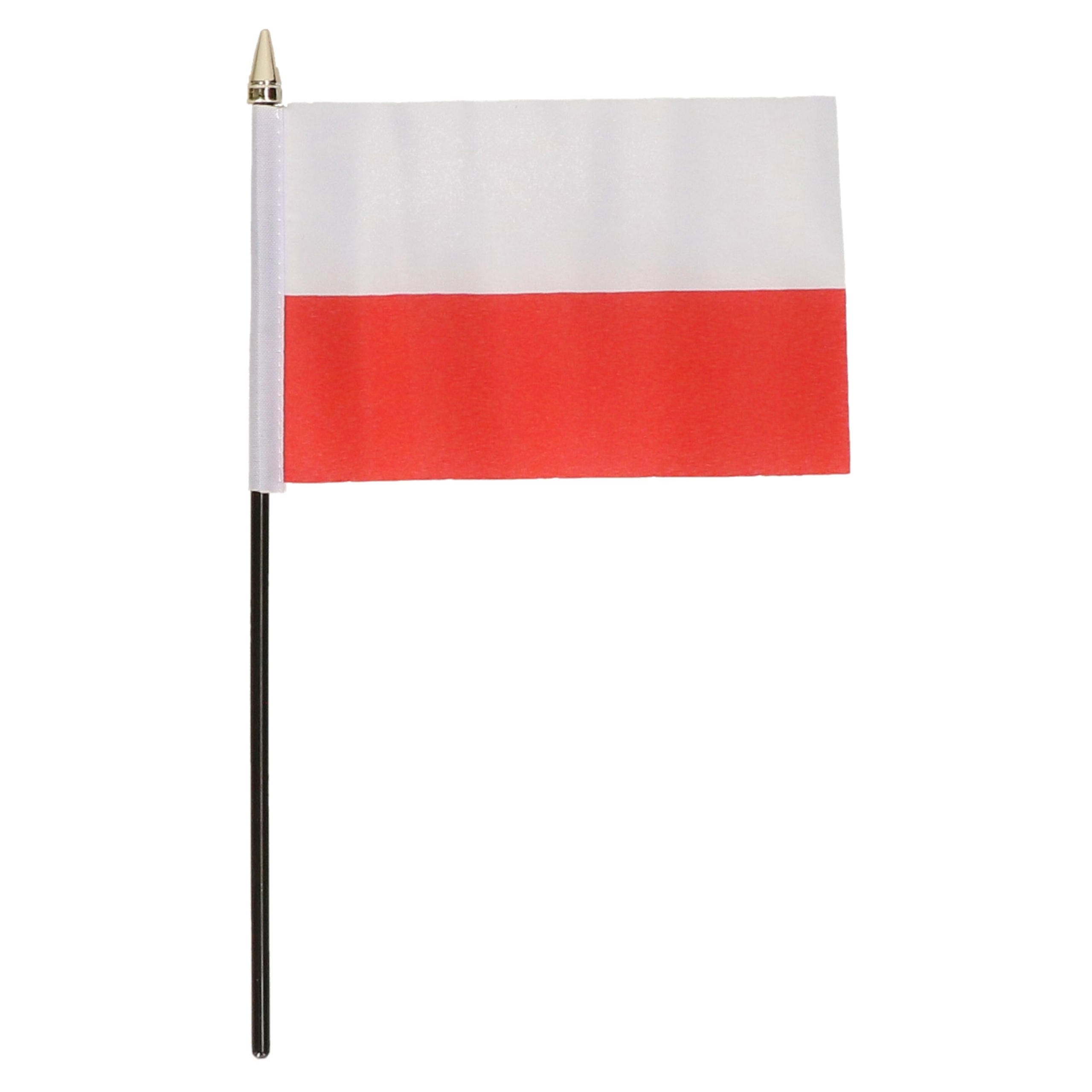 Polen - mini vlaggetje van 10 x 15 cm op stokje - Landen vlag - H27 cm