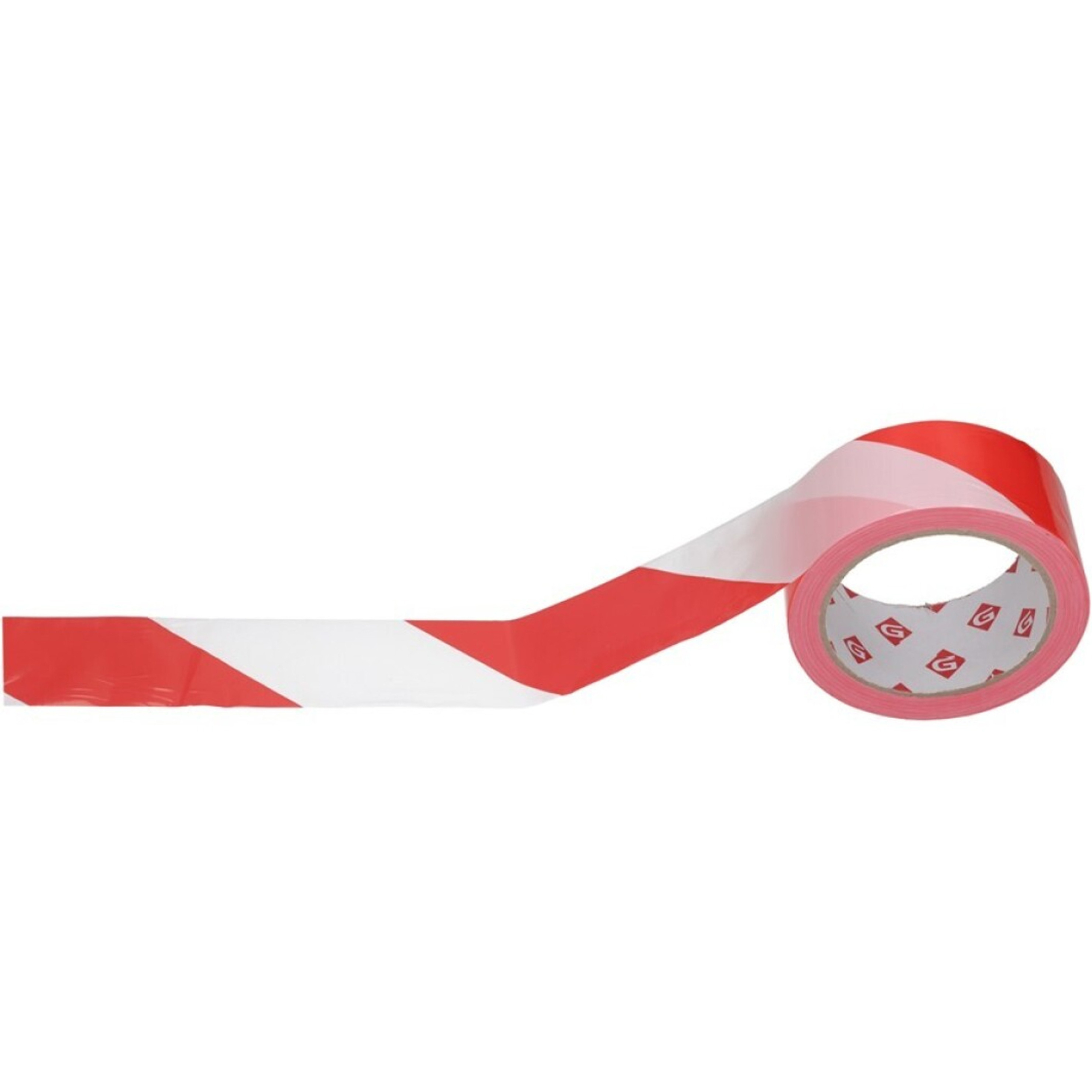 Afzetlint - rood/wit - 45 mm x 100 meter - polyethyleen - markeerlint - afzettape
