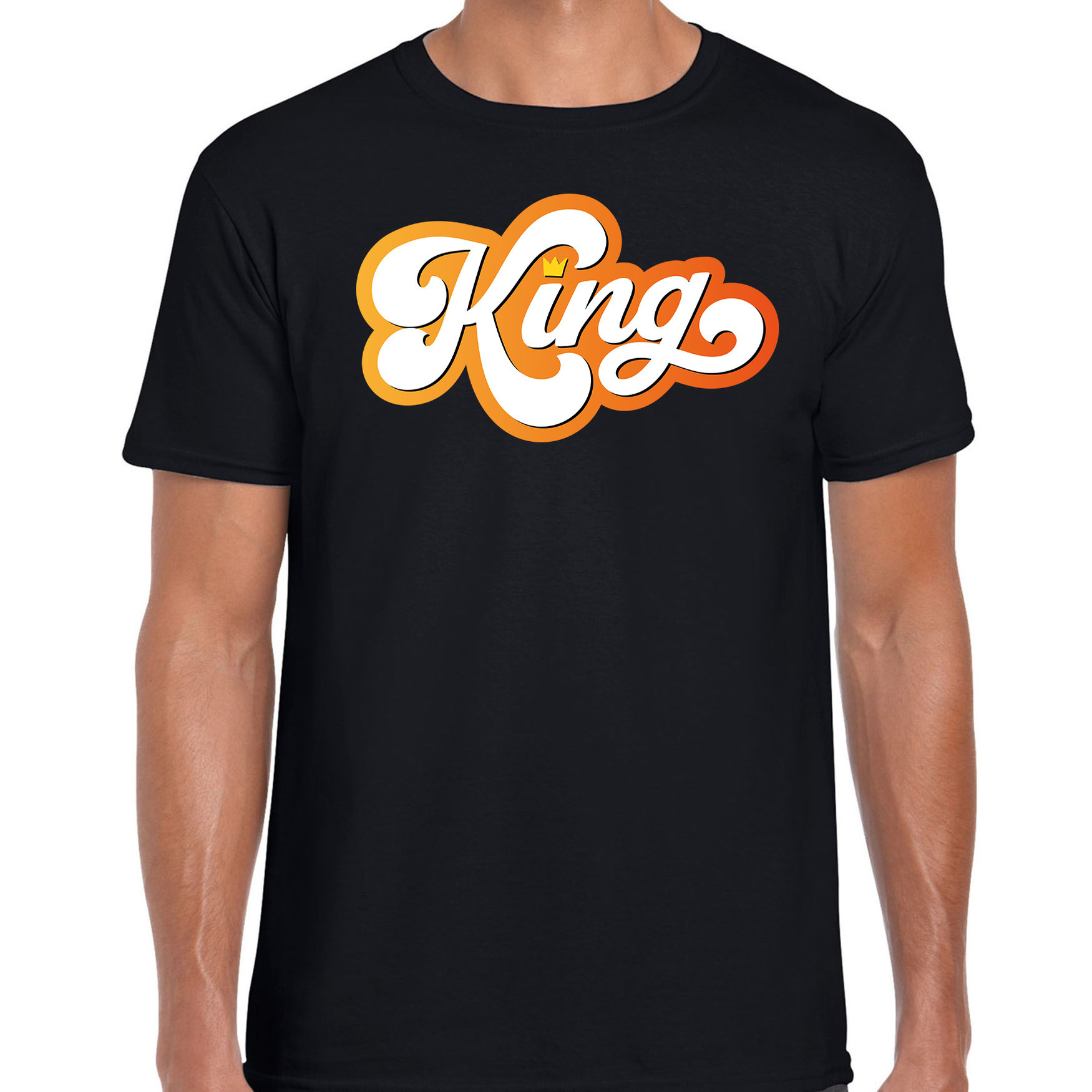 King koningsdag t-shirt zwart voor heren
