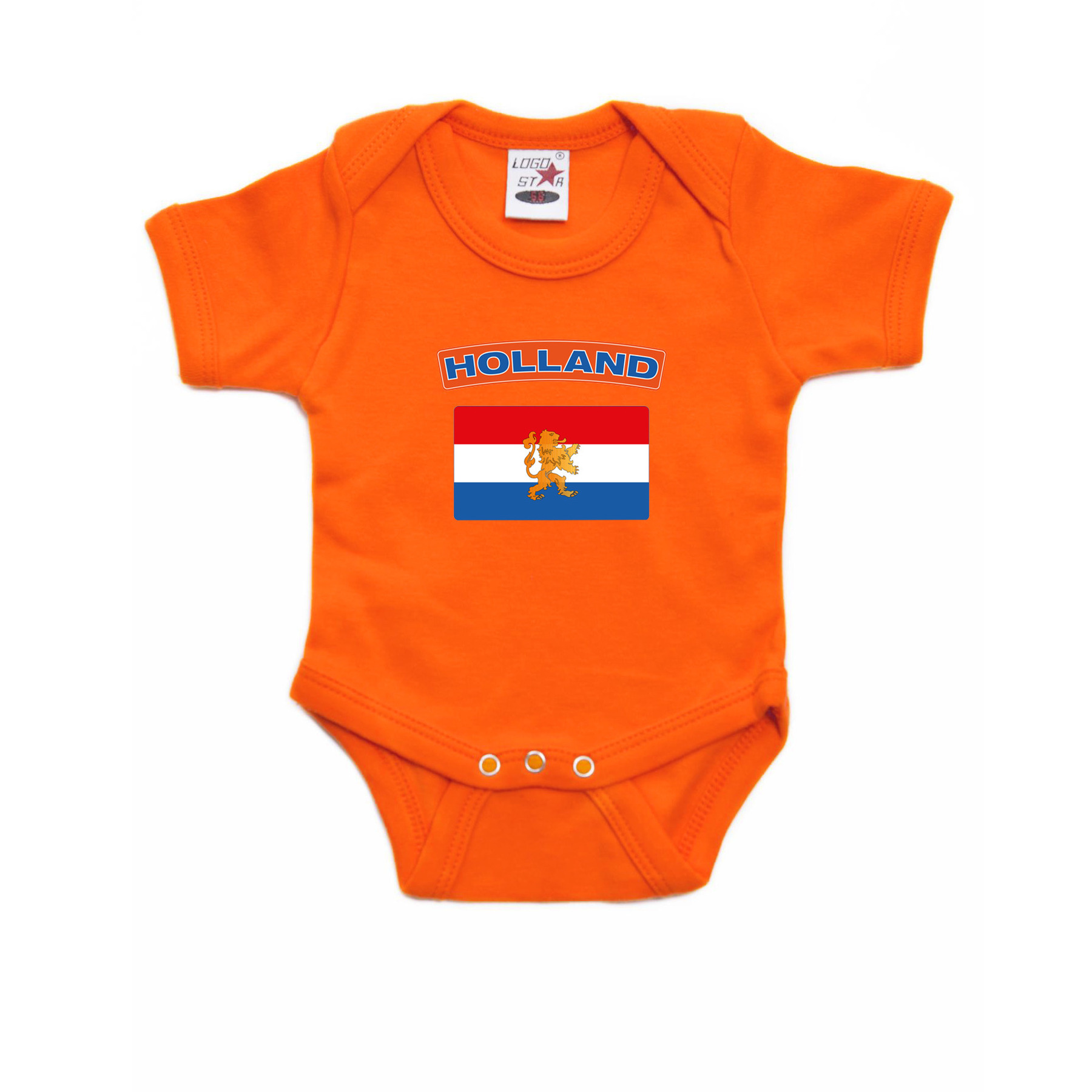 Holland supporters rompertje - met vlag Nederland - oranje - voor babys - kraamcadeau