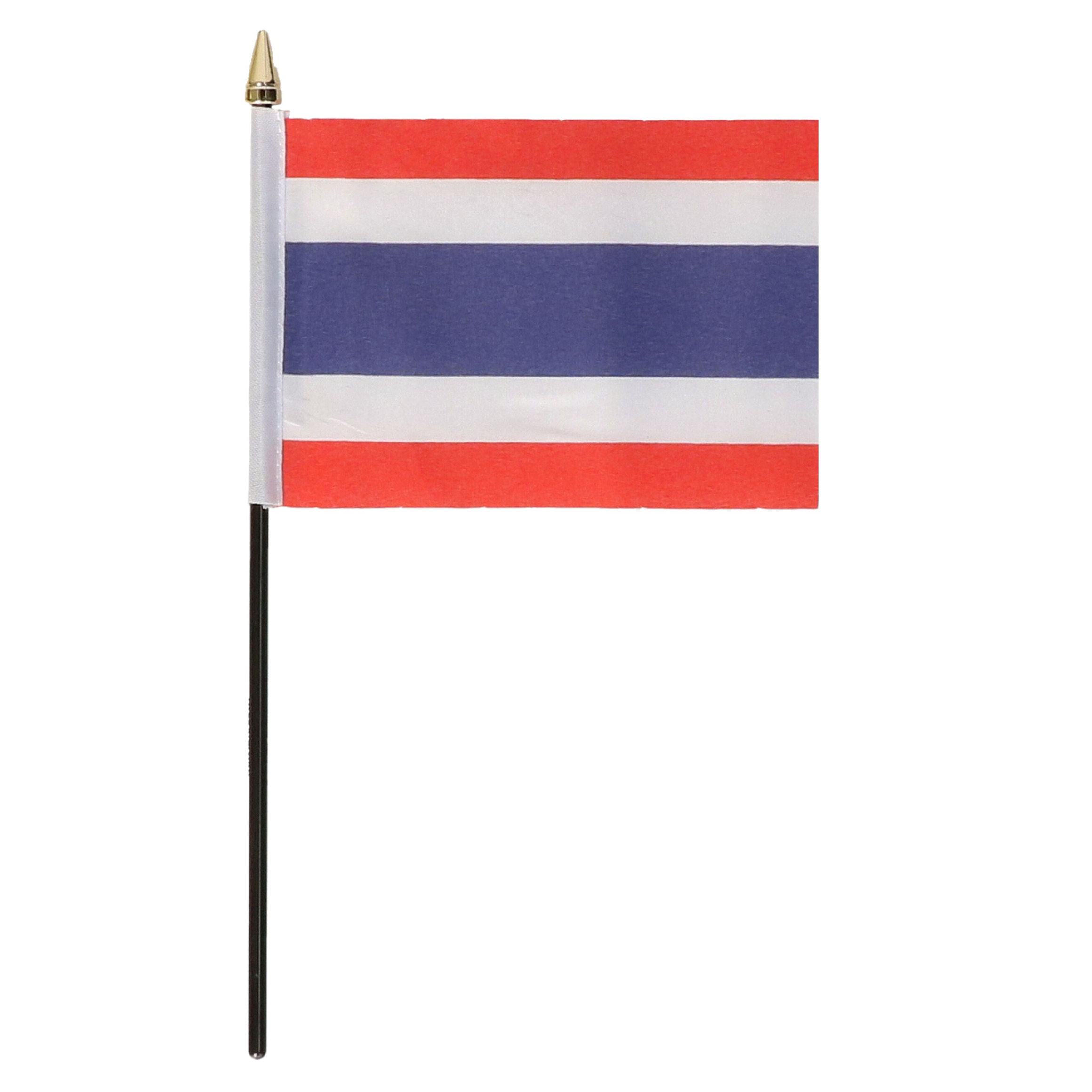 Thailand - mini vlaggetje van 10 x 15 cm op stokje - Landen vlag - H27 cm