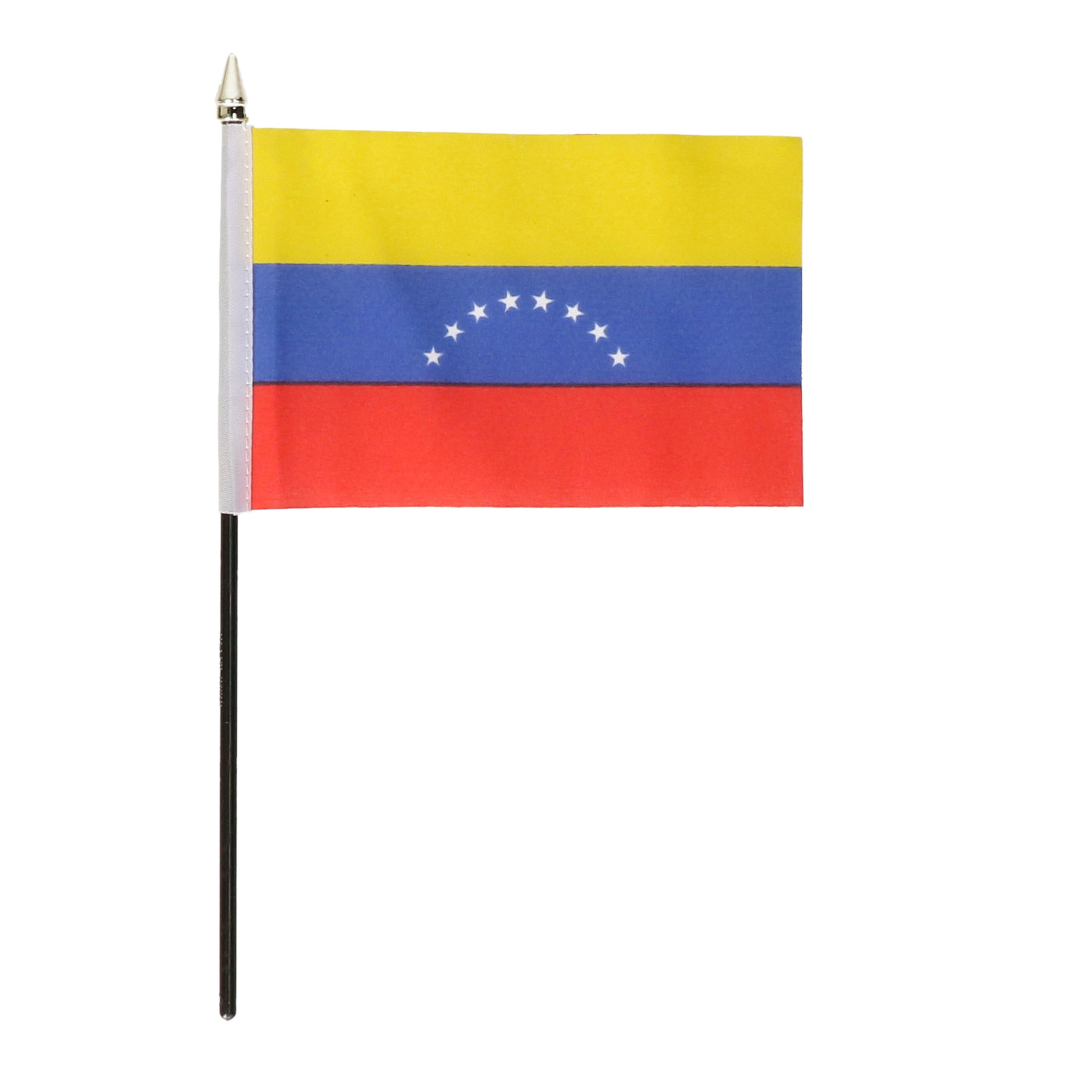 Venezuela - mini vlaggetje van 10 x 15 cm op stokje - Landen vlag - H27 cm