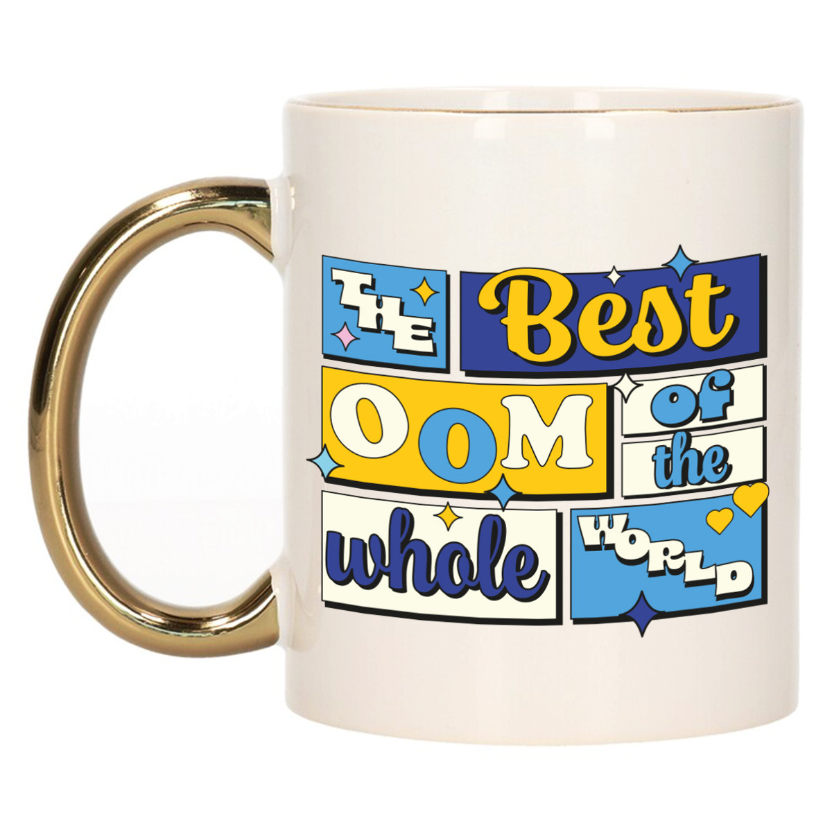 Cadeau koffie/thee mok - de beste oom - van de wereld - goud - 300 ml - keramiek