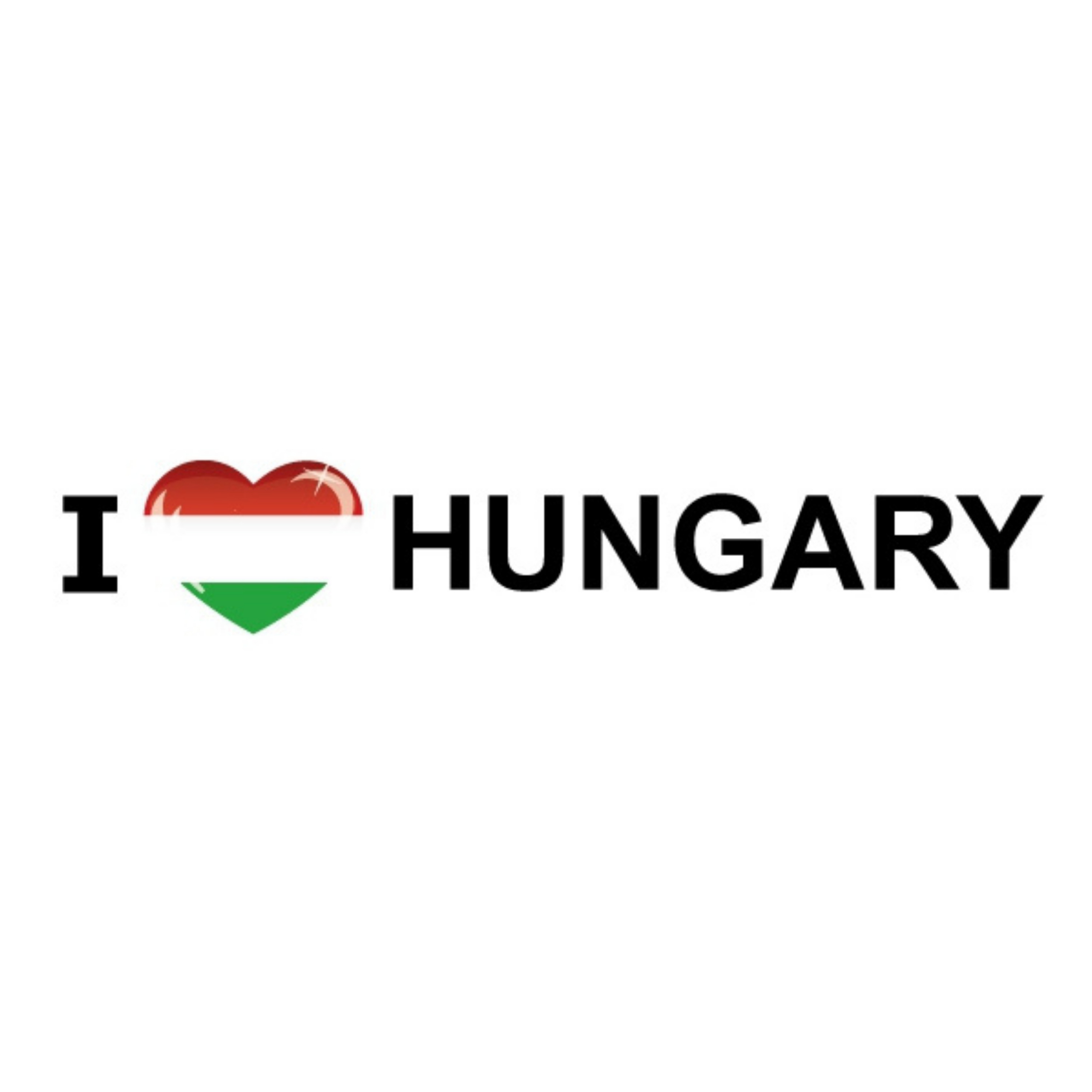 Sticker - I love Hungary - 19 x 4 cm - Hongarije - landenthema