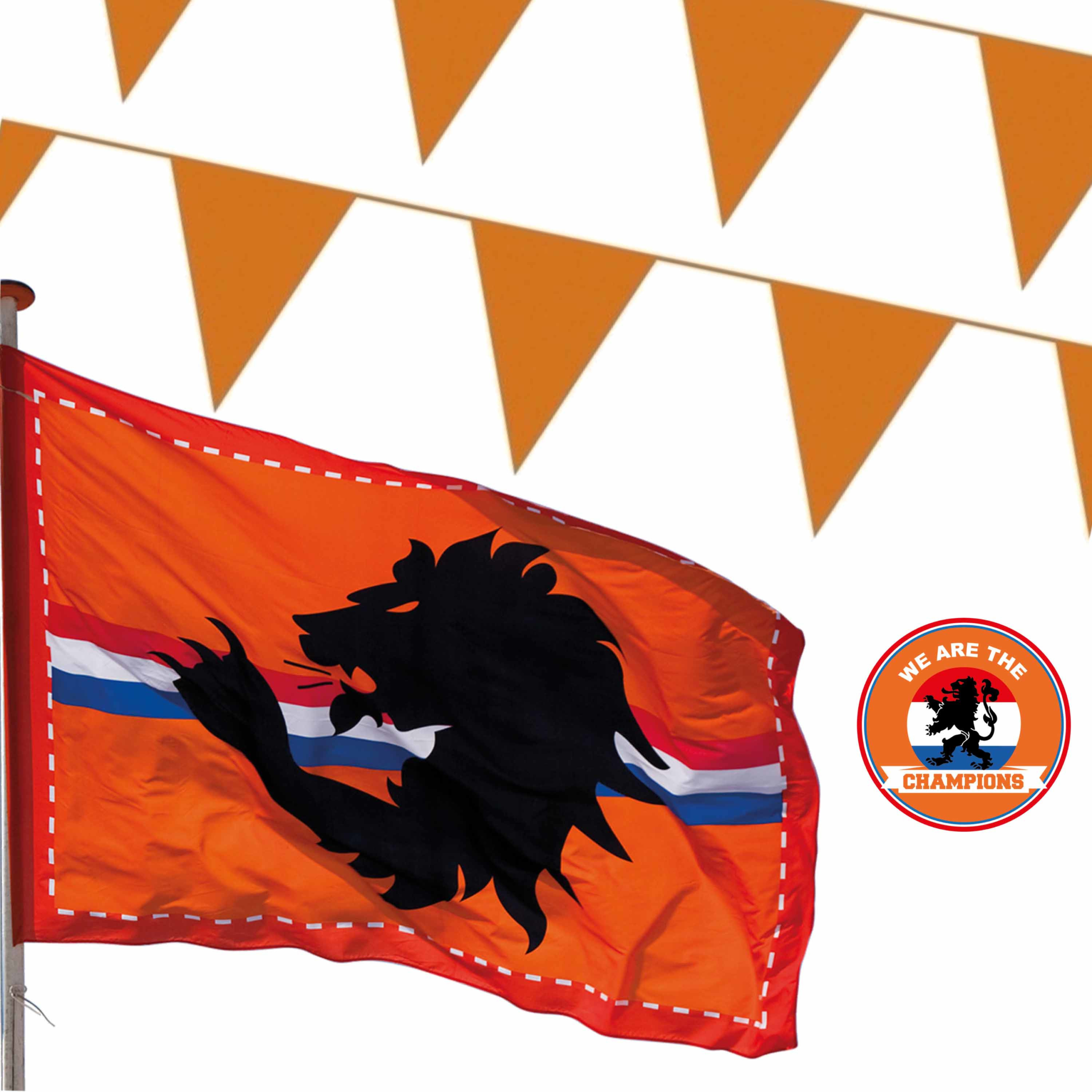 EK oranje straat/ huis versiering pakket met oa 1x Mega Holland vlag