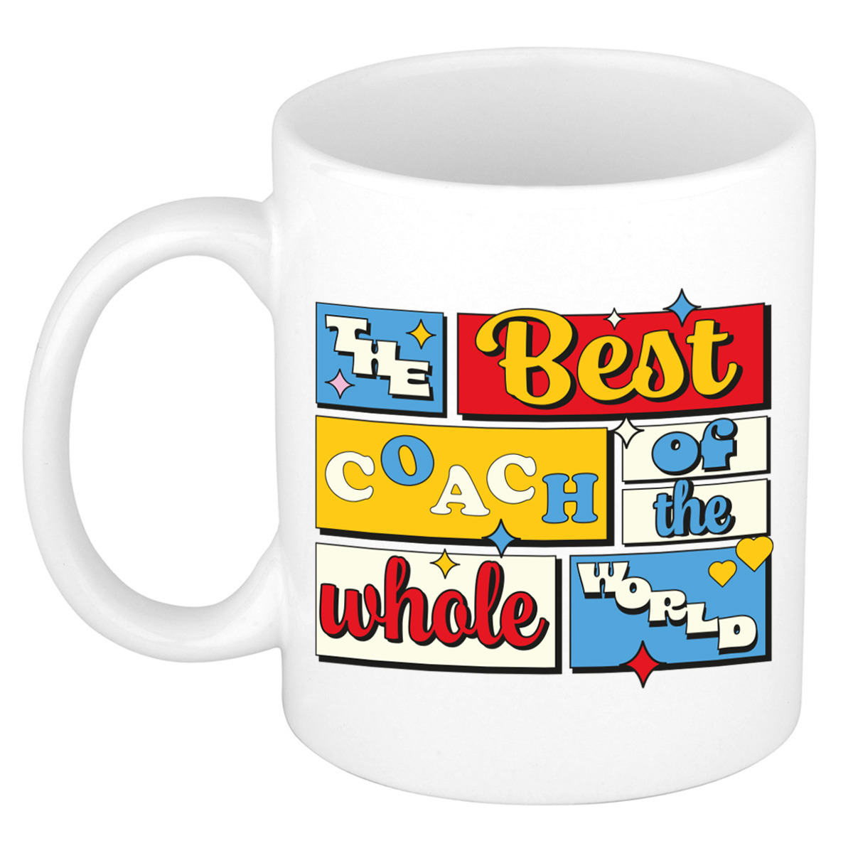 Cadeau koffie/thee mok - de beste coach/trainer - van de wereld - wit - 300 ml - keramiek
