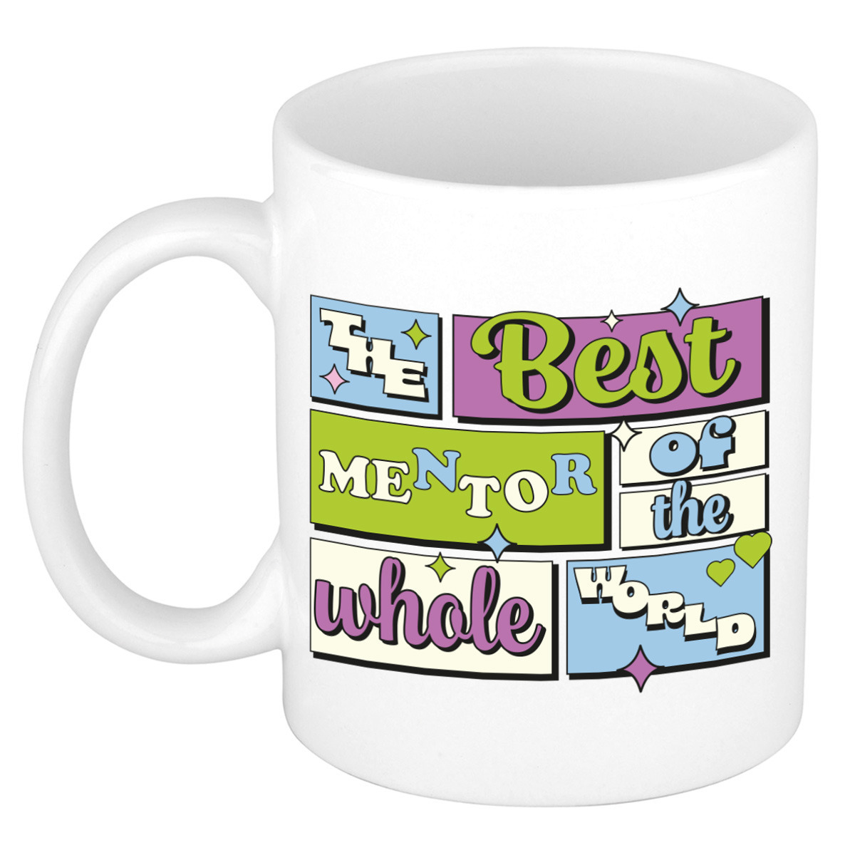 Cadeau koffie/thee mok - de beste mentor - van de wereld - wit - 300 ml - keramiek