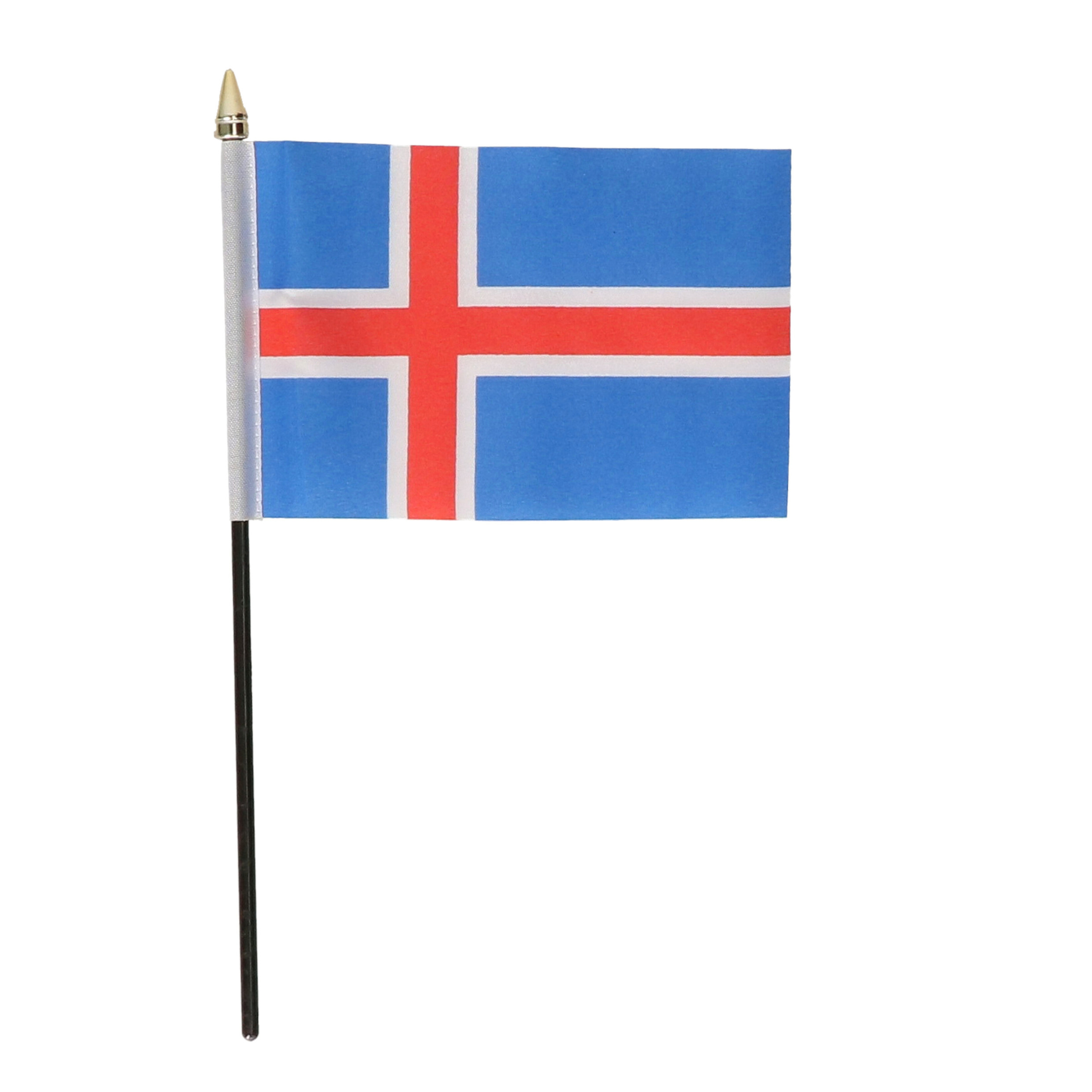 IJsland - mini vlaggetje van 10 x 15 cm op stokje - Landen vlag - H27 cm