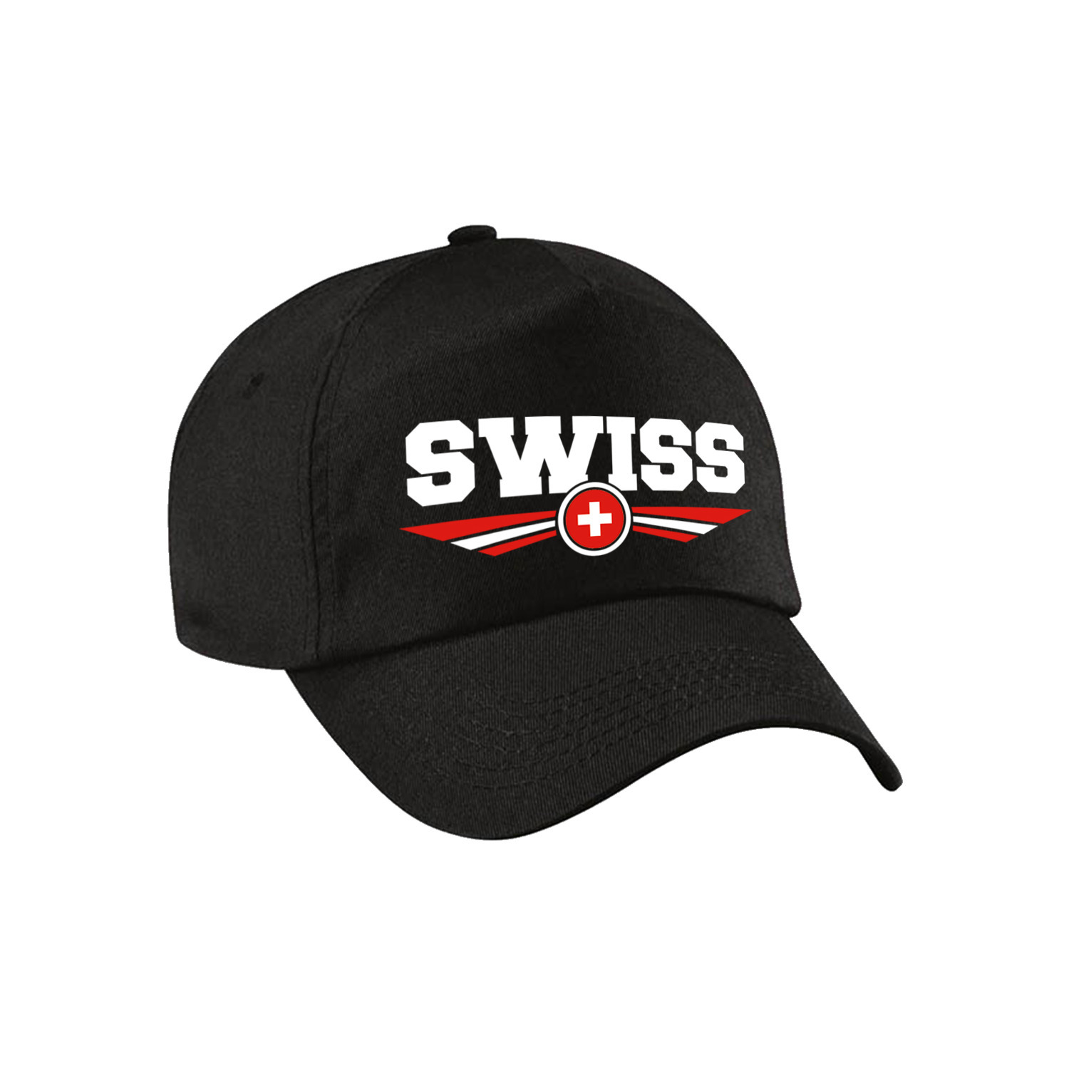 Zwitserland / Swiss landen petje - baseball cap - zwart - volwassenen - supporters