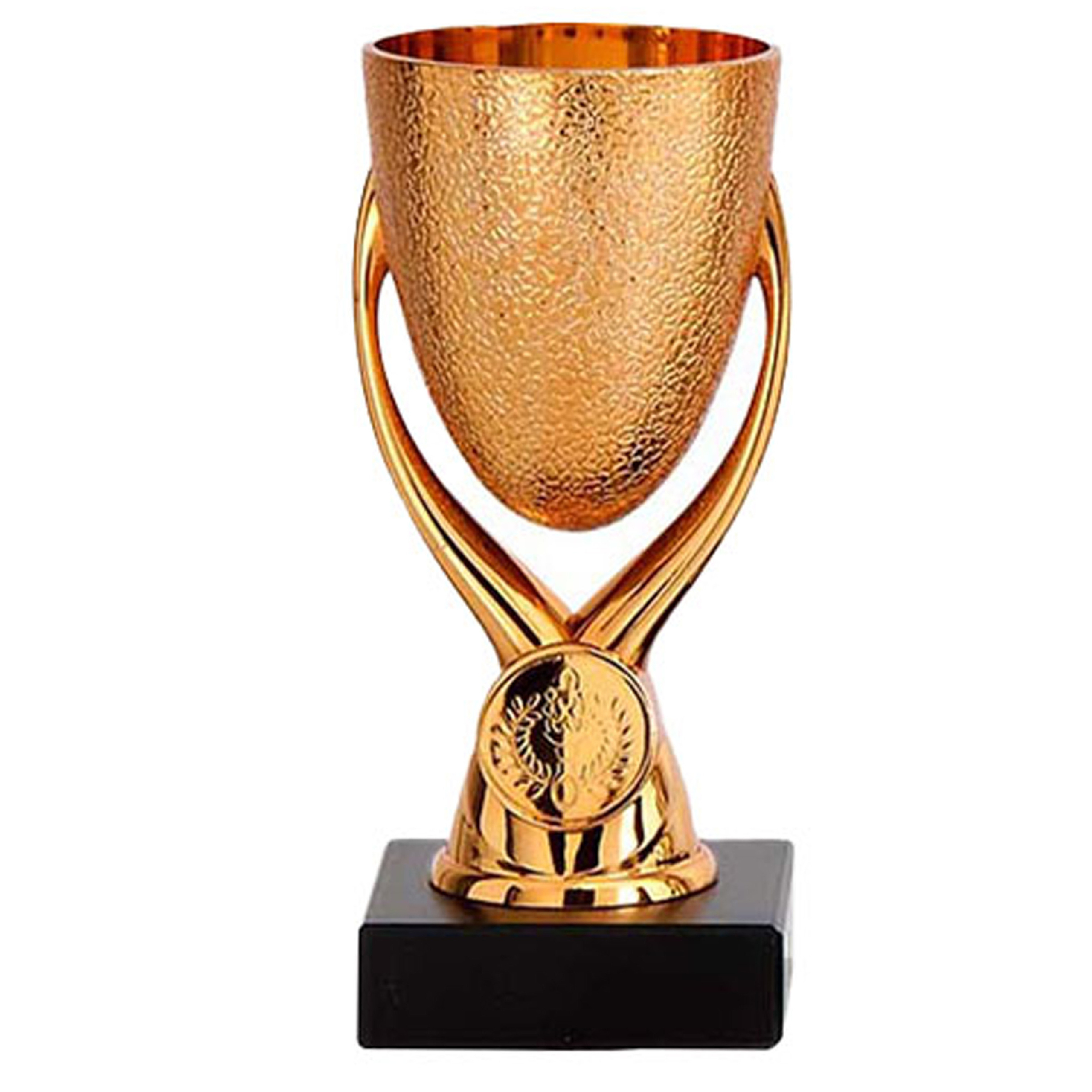 Luxe trofee/prijs beker op sierlijke poot - brons - kunststof - 15 x 6