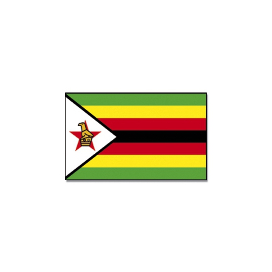 Vlag Zimbabwe - groen/geel/rood - polyester - 90x150 cm - feest - supporter