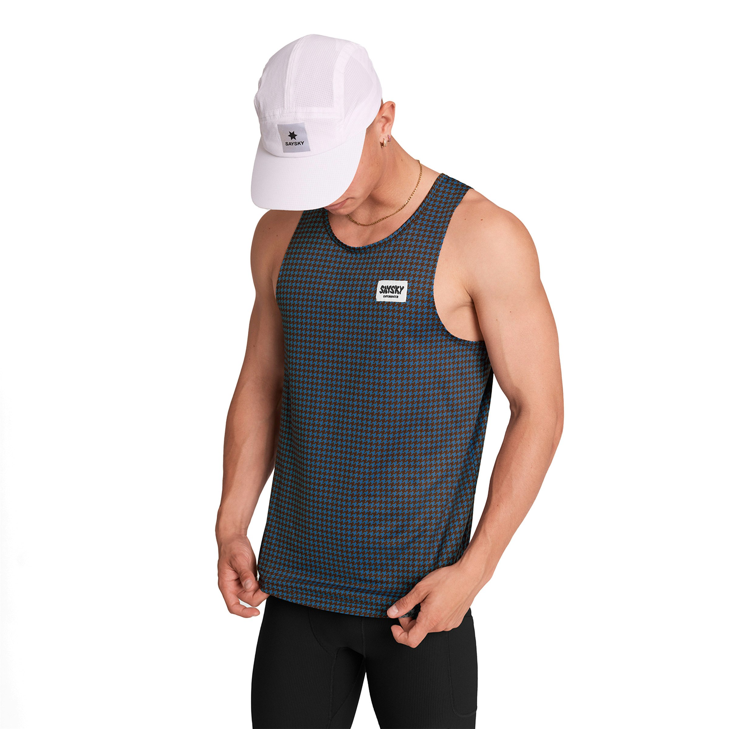 SAYSKY Houndstooth Combat Singlet Heren