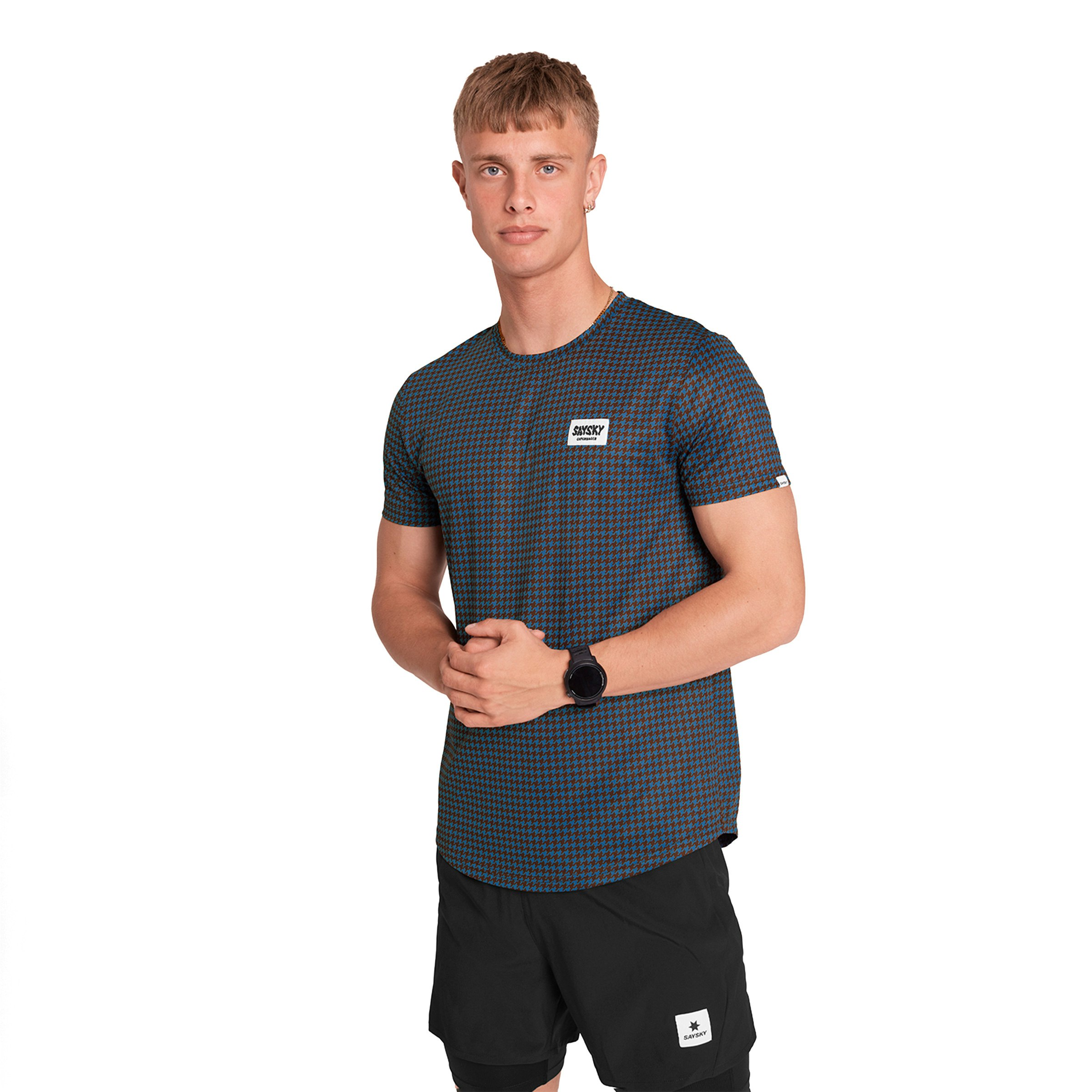 SAYSKY Houndstooth Combat T-shirt Heren