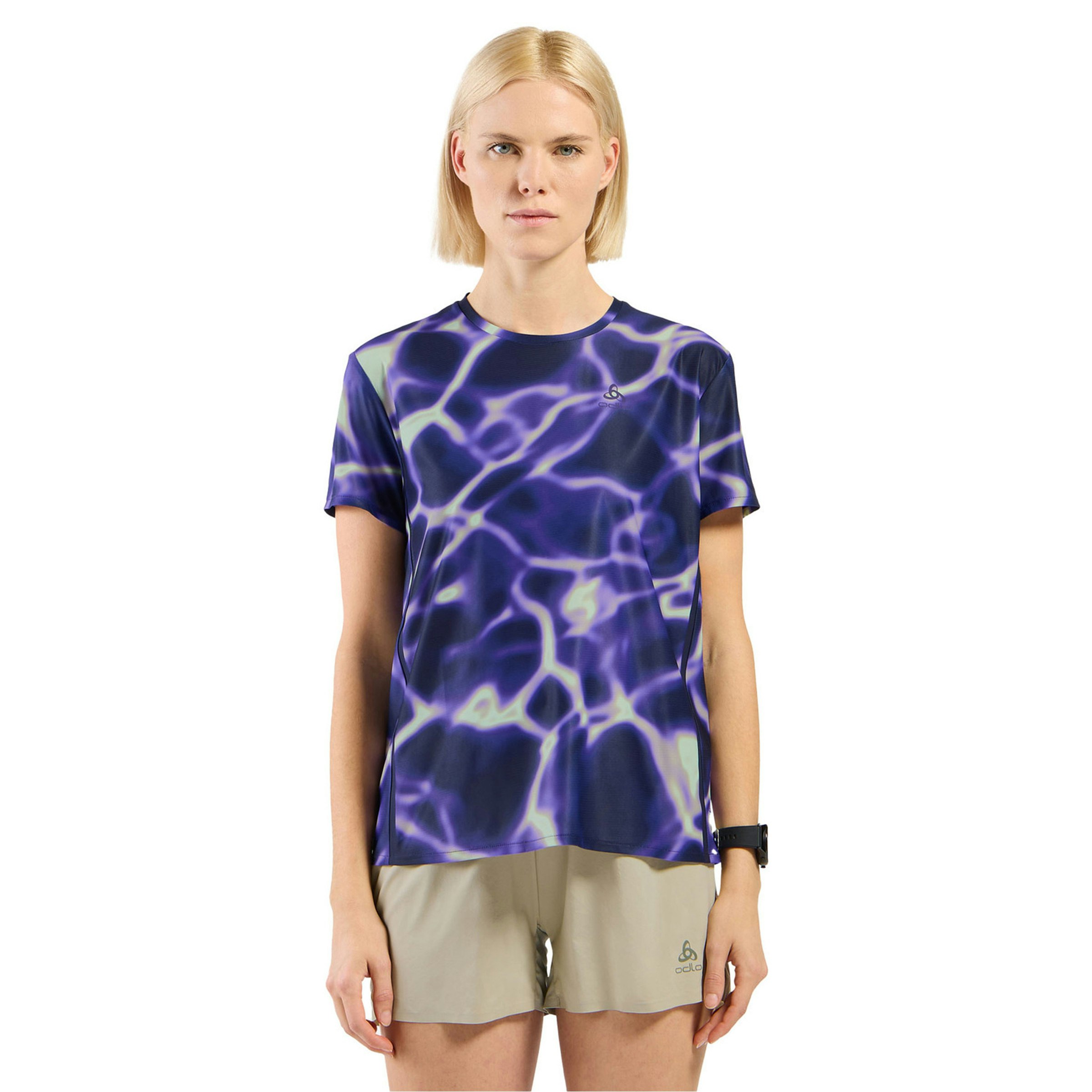 Odlo Zeroweight Chill-Tec Print Crew Neck T-shirt Dames