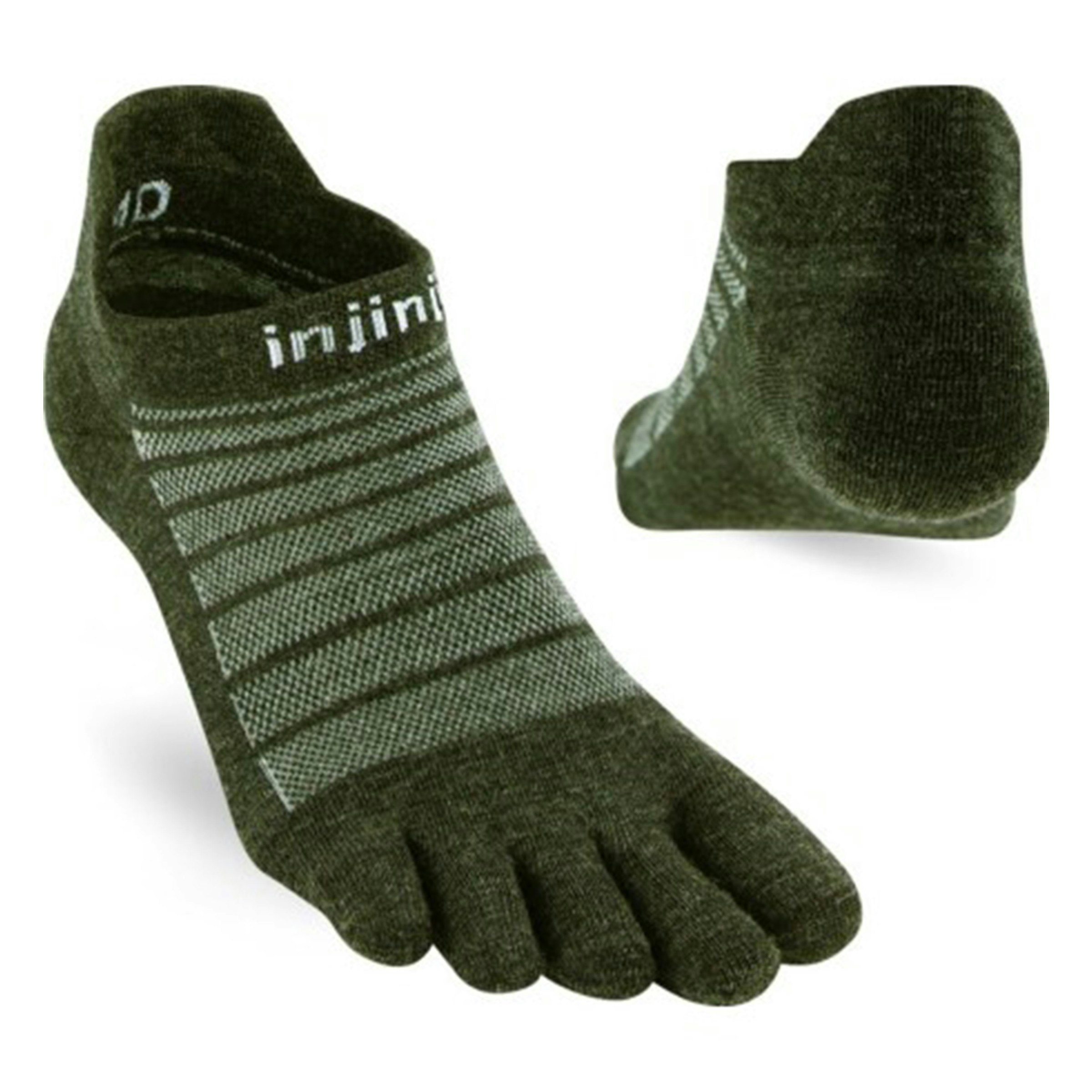 Injinji Run Lightweight No-Show Wool Socks Unisex