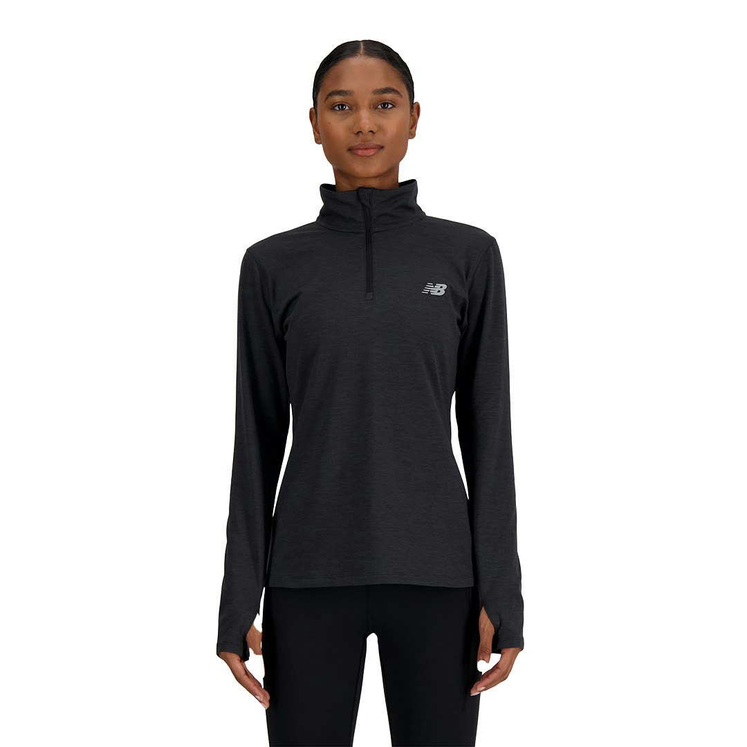 New Balance Space Dye Quarter Zip Shirt Dames