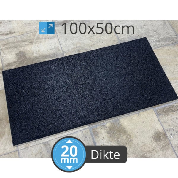 PT Essentials High Density 1050 kg/m3 crossfit tegel 100x50 cm - Zwart
