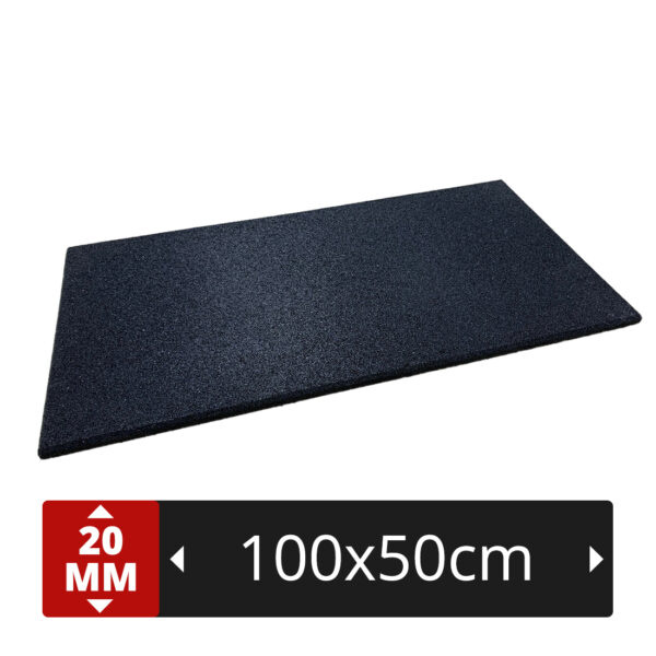 PT Essentials High Density 1050 kg/m3 crossfit tegel 100x50 cm - zwart