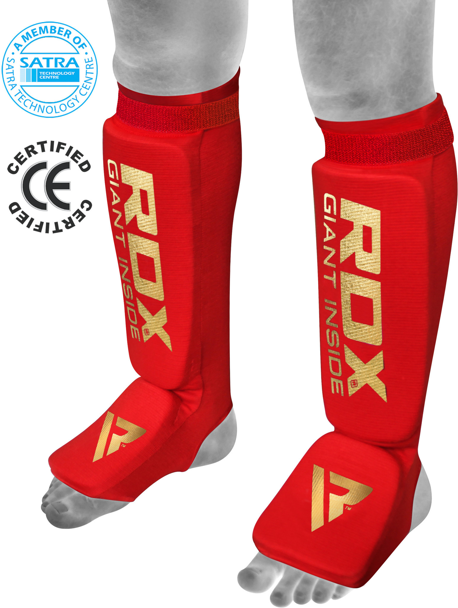 RDX Sports Hosiery Shin Instep Foam Rood