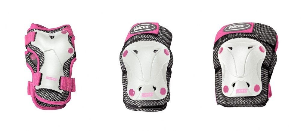 Roces 3-Delige Beschermset Jr Roze/Wit - M